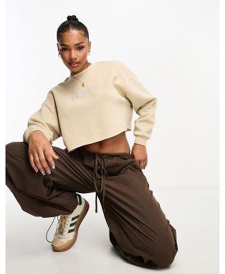 Levi's Hailie cropped sweatshirt in tan with chest logo-Brown