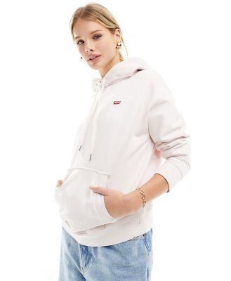Levi's hoodie with small batwing logo in pale pink