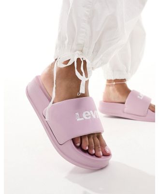 Levi's June bold padded sliders with logo in pink