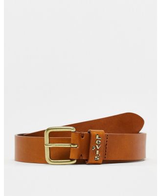 Levi's leather logo belt in tan-Brown
