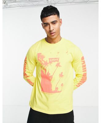 Levi's long sleeve t-shirt in yellow with chest and arm print