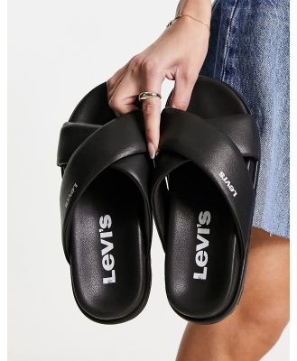 Levi's Lydia PU crossover sandals in black with logo