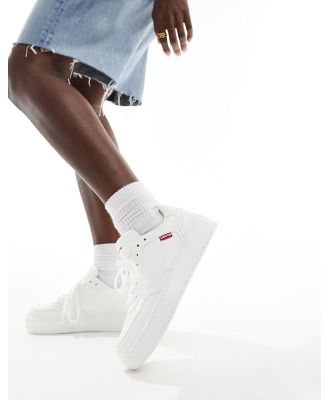 Levi's Paige leather sneakers in white with red tab logo