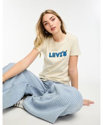 Levi's Perfect t-shirt in cream with logo-White