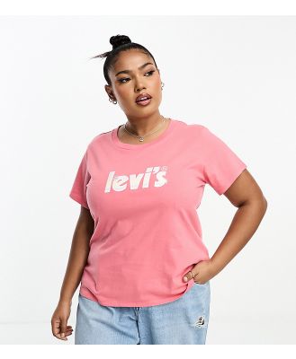 Levi's Plus Perfect t-shirt with poster logo in pink