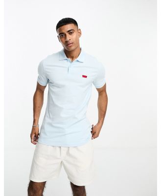 Levi's polo shirt with small batwing logo in light blue