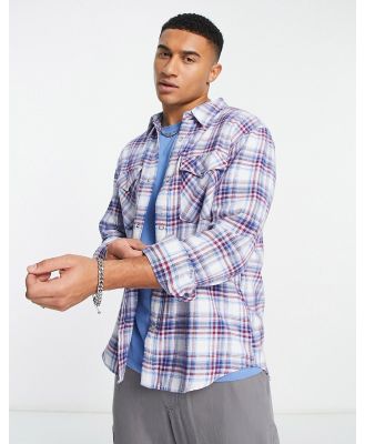 Levi's relaxed fit western shirt in blue check with logo