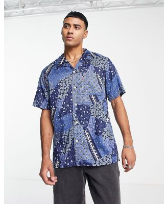 Levi's revere collar shirt in blue all over print