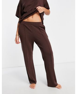 Lindex premium wool wide leg lounge pants in brown