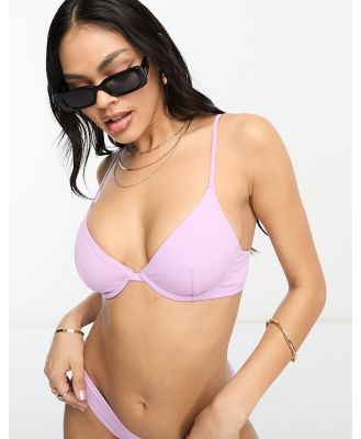 Lindex rib underwire bikini top in lilac-Purple