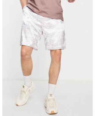 Liquor N Poker retro shorts in white with pattern print (part of a set)