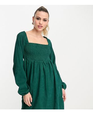 Lola May Tall baby cord mini dress in forest green