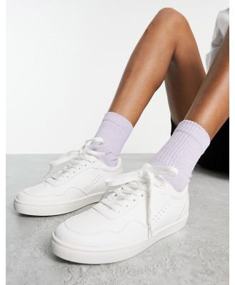 London Rebel panelled lace up sneakers in white