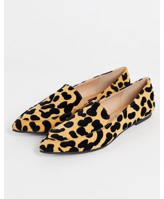 London Rebel pointed loafers in leopard-Multi