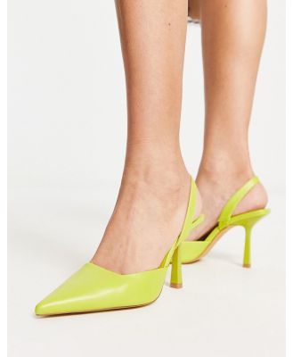 London Rebel slingback heeled shoes in green