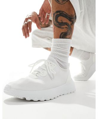 London Rebel X knitted chunky sole sneakers in white