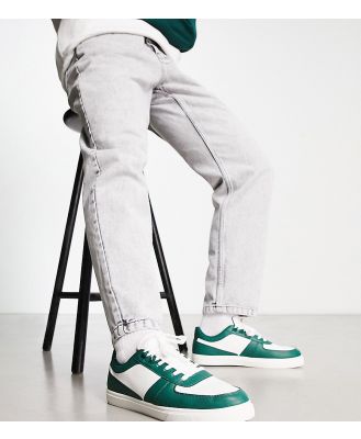 London Rebel X Wide Fit sneakers in white/green