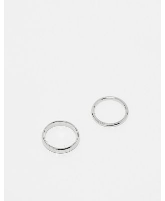 Lost Souls stainless steel pack of rings 4mm and 2mm in silver