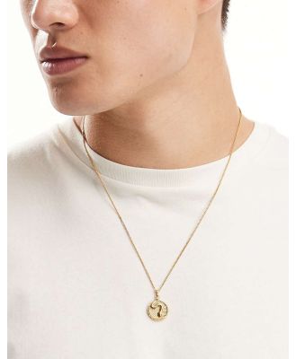 Lost Souls stainless steel snake disc pendant necklace in 18k gold plated