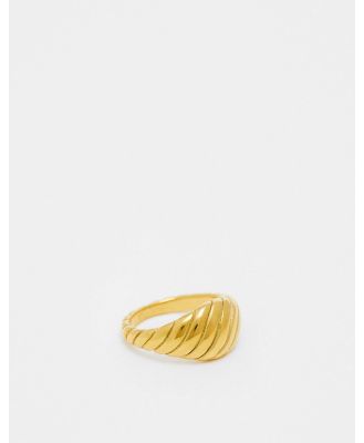Lost Souls stainless steel wavy ring in gold tone