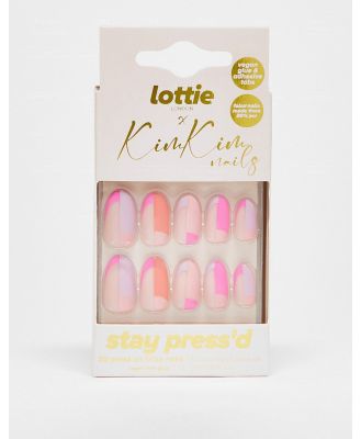Lottie London x KimKim Stay Press'd False Nails - Colour Block Party-Multi