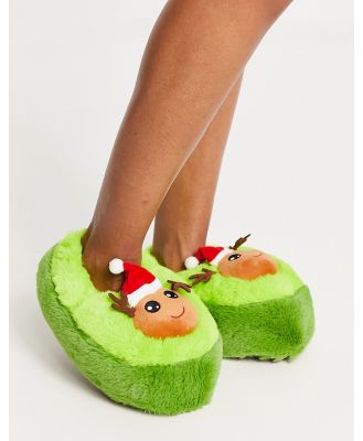 Loungeable christmas avocado slippers in green