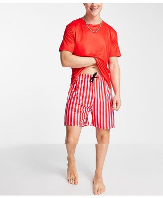 Loungeable valentines pyjama shorts in red and pink