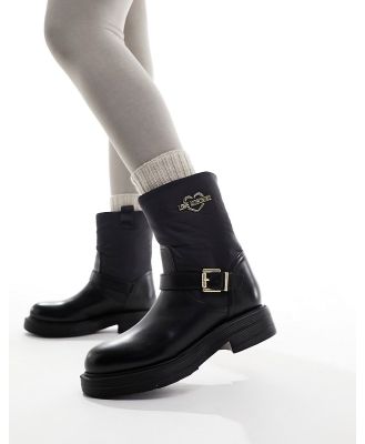 Love Moschino buckle detail ankle boots in black