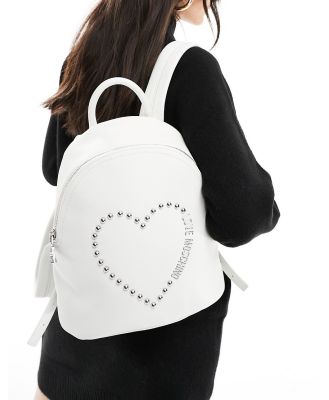Love Moschino heart logo backpack in white