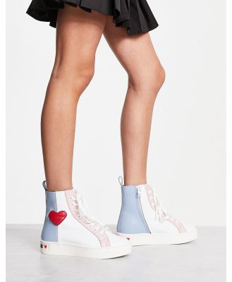 Love Moschino lace up sneakers in multi pastel