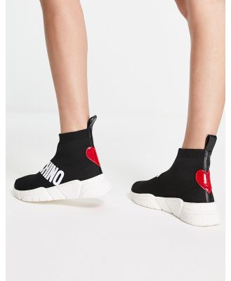 Love Moschino logo sock sneakers in black