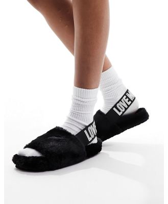 Love Moschino slingback slippers in black