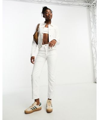 Love Moschino straight leg jeans with heart pocket detail in white (part of a set)