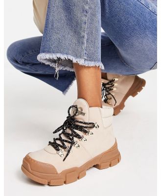 Love Moschino Trekk ankle boots in beige-Neutral