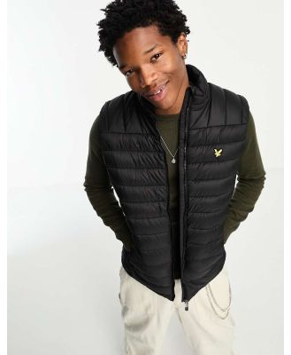 Lyle & Scott icon logo lightweight puffer vest in black