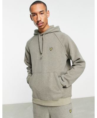 Lyle & Scott Vintage end on end texture oversized hoodie in khaki