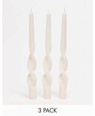 MAEGEN Ice Pink Twisted Taper Candle 3 Pack-No colour