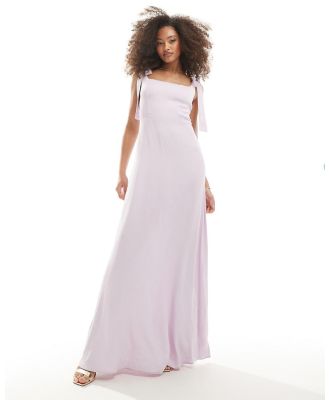Maids to Measure Bridesmaid tie shoulder maxi dress in lilac-Purple