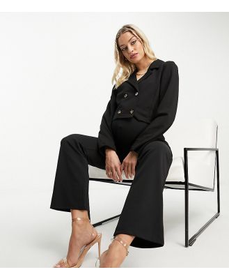 Mamalicious Maternity cropped blazer jacket in black (part of a set)