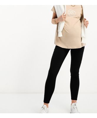 Mamalicious Maternity jeggings with over the bump band in black