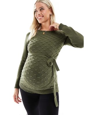 Mamalicious Maternity jumper in khaki-Green