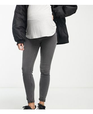 Mamalicious Maternity over the bump skinny jeans in medium grey