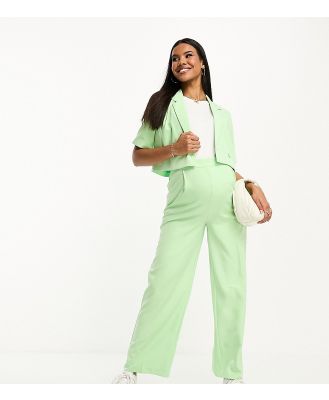 Mamalicious Maternity wide leg pants in mint (part of a set)-Green