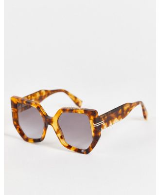 Marc Jacobs oversized square sunglasses in tort-Brown