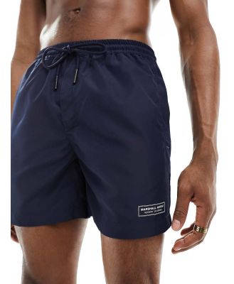 Marshall Artist branded swim shorts in navy-Blue