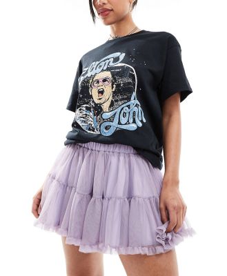 Minga London tutu ruffle mini skirt in lilac-Purple