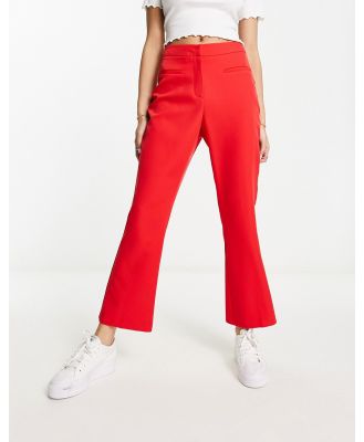 Miss Selfridge crop kickflare pants in red
