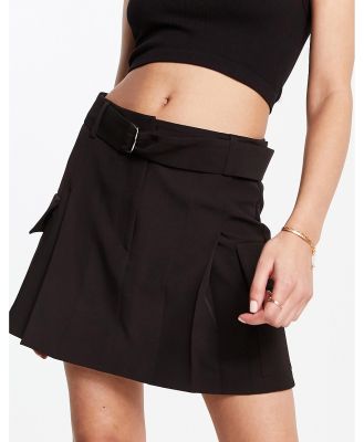 Miss Selfridge d-ring belt utility mini skirt in black