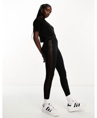 Miss Selfridge leggings with contour fishnet panel in black (part of a set)