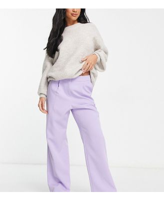 Miss Selfridge Petite slouchy straight leg dad pants in lilac-Purple